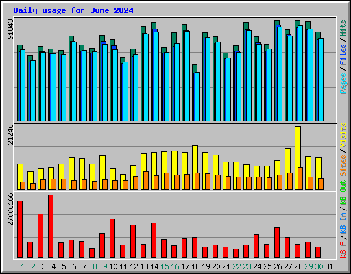 Daily usage for June 2024