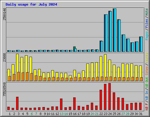 Daily usage for July 2024