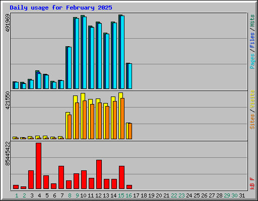 Daily usage for February 2025