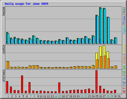 Daily usage for June 2025