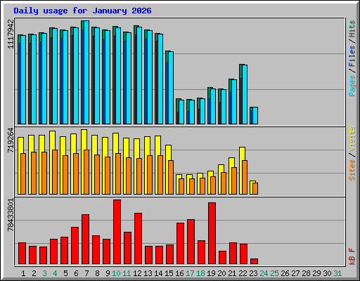 Daily usage for January 2026